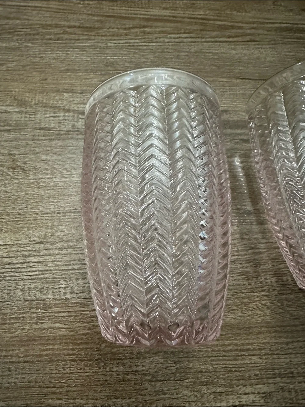 Godinger Pink Pressed Glass Tumbler Trio